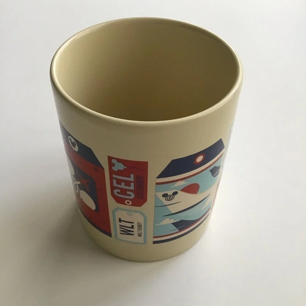 Vintage Disney Parks Luggage Tags Travel Theme Coffee Mug Ceramic Tea Cup MINT